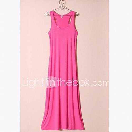 Womens Modal Pure Color Long Vest Dress