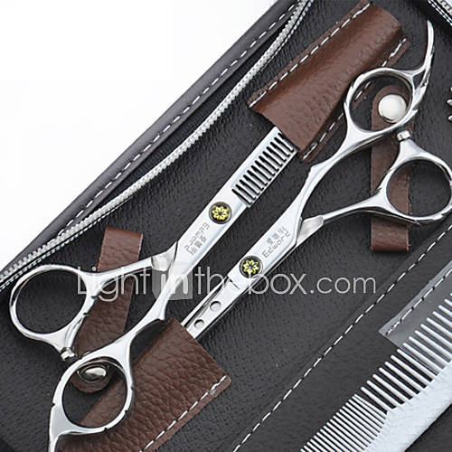 Professional Design Hairdressing Bang Pinking Shears Scissor Set(2Pcs)