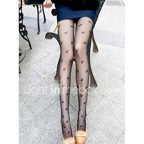 Womens Double Peach Heart Pantyhose