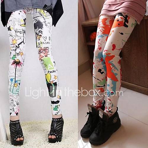 Multi color Graffiti Printing Fashion Leggings 2 Color