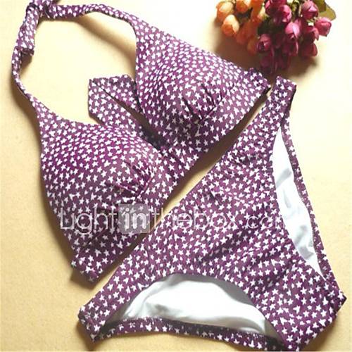 Womens Sexy Purple Star Push Up Bikini