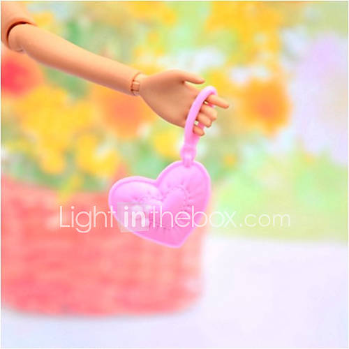 Barbie Doll Sweet Girl Cute Loving Heart Shaped Pink PVC Handbag