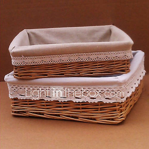 Light Off   white Lium Liner Natural Handmade Wicker Storage Basket   One Piece