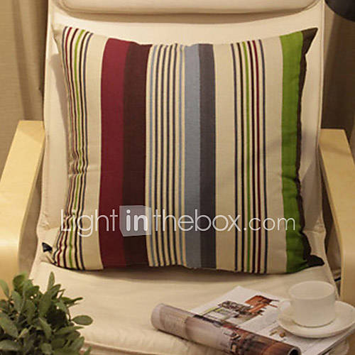 Colorful Stribed Pattern Decorative Pillow With Insert