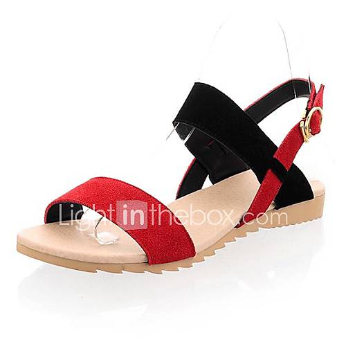 Leather Womens Flat Heel Sling Back Sandals With Split Joint Shoes(More Colors)