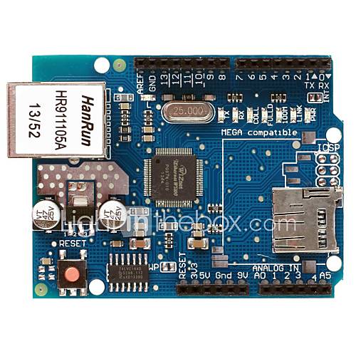 Arduino Ethernet Shield with Wiznet W5100 Ethernet Chip/TF Slot