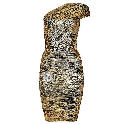 Sexy Open Back One Sholder Slim Bodycon Bandage Dress