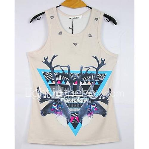 Mens 3D Series Elk Pattern Printing Tight Movement Vests