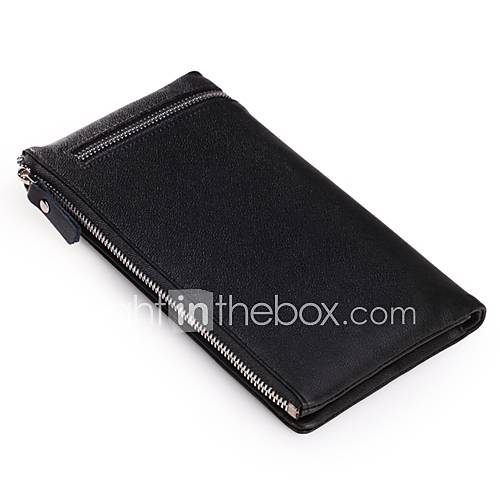 MenS Large Zip Multi Function Around Wallet Purse Leather Bag