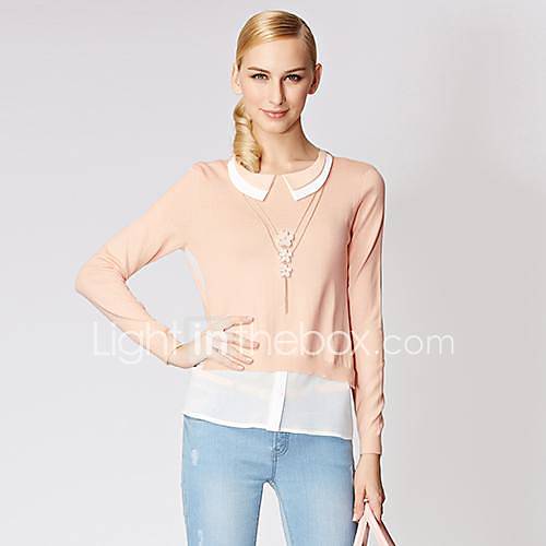 Womens Long Sleeve Loose Round Collar Pullover Bottoming Casual knits Sweater