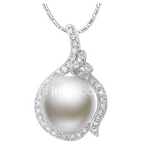 Hot Sale Graceful Big Imitation Pearl Slivery Alloy Necklace(1 Pc)
