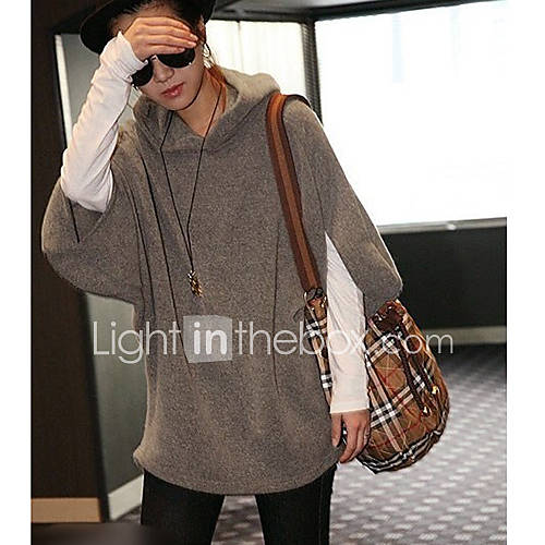 Womens Batwing Loose Hoodie Coat