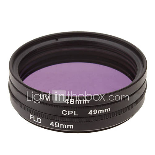 CPL UV FLD Filter Set for Camera with Filter Bag (49mm)