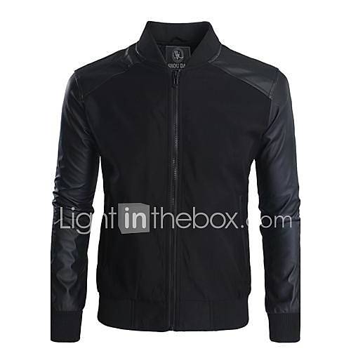 Thin Man with Leather Stitching Jacket