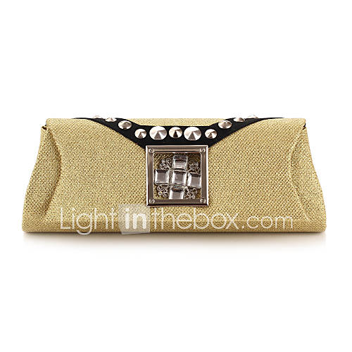 Polyster Wedding/Special Occation Clutches/Evening Handbags With Rivet And Rhinestones(More Colors)