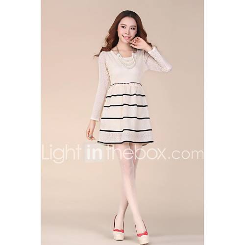 The New Spring Summer 2014 Han Edition of Bud Silk Dress Long Sleeve Color Joker of Cultivate Ones Morality Show Thin Dress