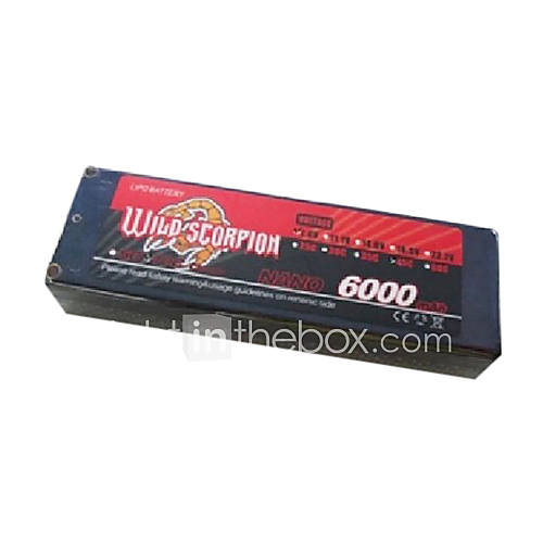 Wild Scorpion 7.4V 2S 6000mAh 60C Li Po Battery(T Plug)