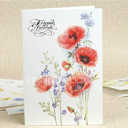 Friends Forever Flower Pattern Greeting Card
