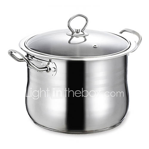 15 QT Stainless steel Soup Pot with Glass Cover, Dia 26cm x H27.5cm