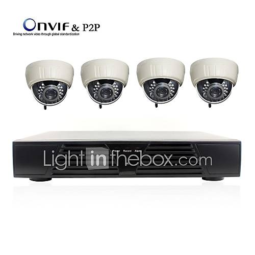 H.264 1080P 4CH Wifi NVR Kit(4pcs Wireless 720P 4mm Day Night Vision IP Camera