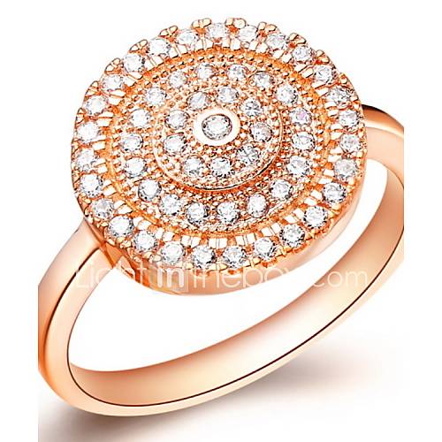 Classical Sliver Or Gold With Cubic Zirconia Round Womens Ring(1 Pc)