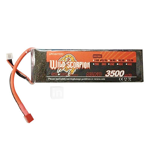 Wild Scorpion 7.4V 2S 3500mAh 30C Li Po Battery(T Plug)