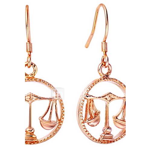 Fashion Silver And Gold Plated With Libra Drop Womens Earring(More Colors)