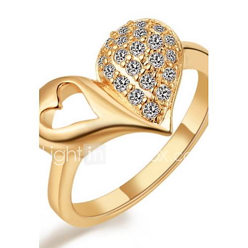 Stylish Sliver Or Gold With Cubic Zirconia Apple Womens Ring(1 Pc)