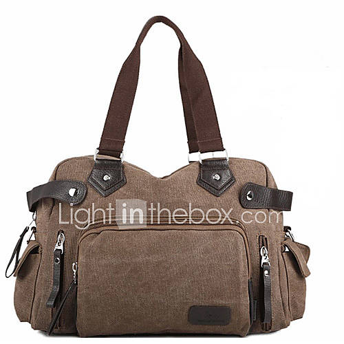 Mai Dou Dou Mens New Korean Casual Canvas Single Shoulder Corssbody Tote(Coffee)