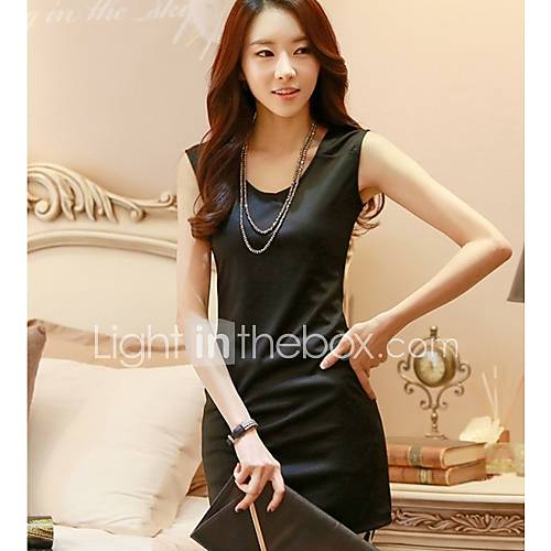 YIMN WomenS Spring New Han Edition Sleeveless Big Yards Vest Skirt (Black)