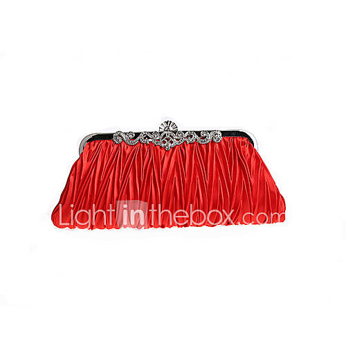 BPRX New WomenS Simple Satin Dual Purpose Evening Bag (Red)