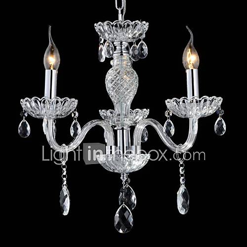 6 Light The style of palace Glass Chandelier With Candle Bulb