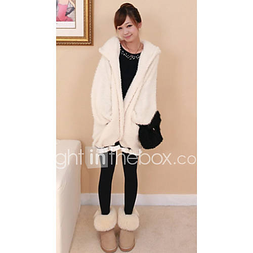 Womens Solid Color Long Loose Hoodie Coat