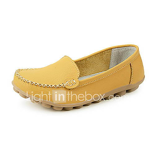 Leather Womens Flat Heel Comfort Loafers Shoes(More Colors)