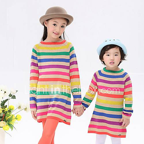 Girls Multi Color Stripes Lovely Cotton Sweaters