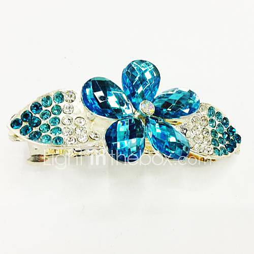 Fashion Blue Bling Shinning Diamond Flower Bow knot for Women Hairpin Jewelry Accessories