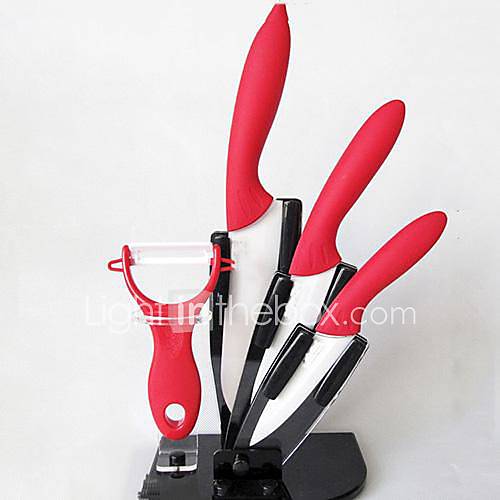 5 Pieces Ceramic Knife Set with Knife Holder, 4 / 5 / 6 Knife and Peeler with Acryl Holder