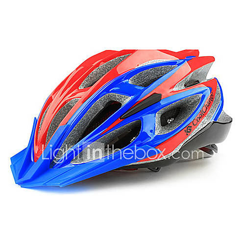 CoolChange 25 Vents BlueRed EPS Integrally molded Cycling Unibody Helmet