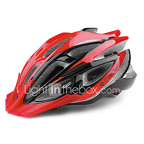 CoolChange 25 Vents RedBlack EPS Integrally molded Cycling Unibody Helmet