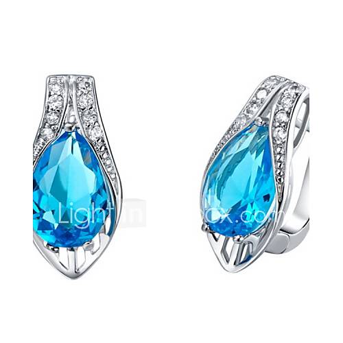 Charming Silver Plated With Cubic Zirconia Drop Womens Earrings(More Colors)