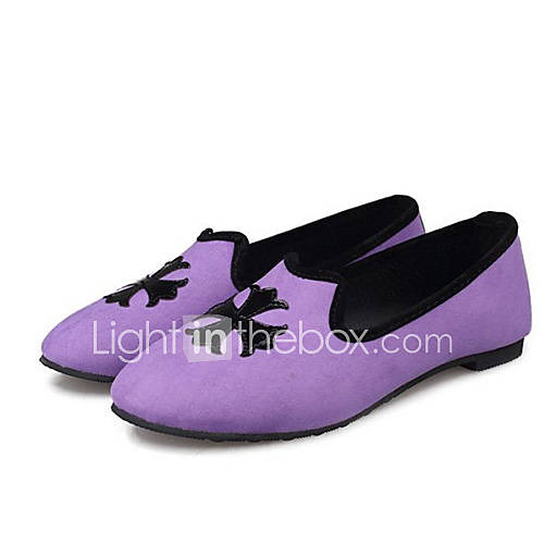 Hushan Womens Casual Unique Pattern Flat Shoes(Purple)