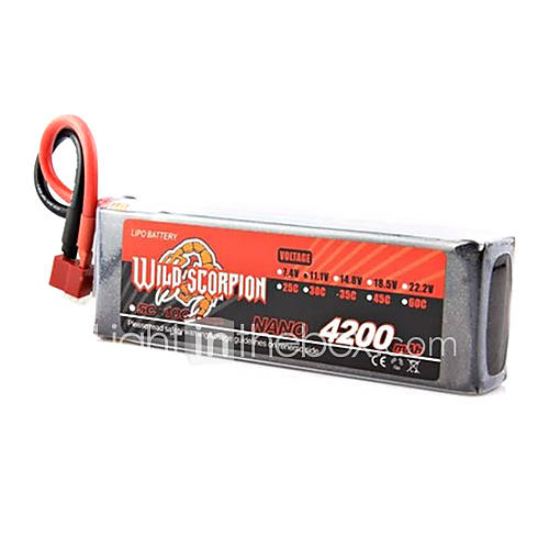 Wild Scorpion 7.4V 2S 4200mAh 45C Li Po Battery(T Plug)