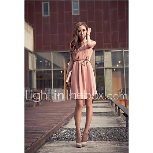 Womens Spring New Chiffon Folds Dress