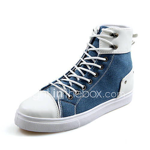 Trend Point Mens Fashionable Slim Fit Canvas Sneakers(Blue)