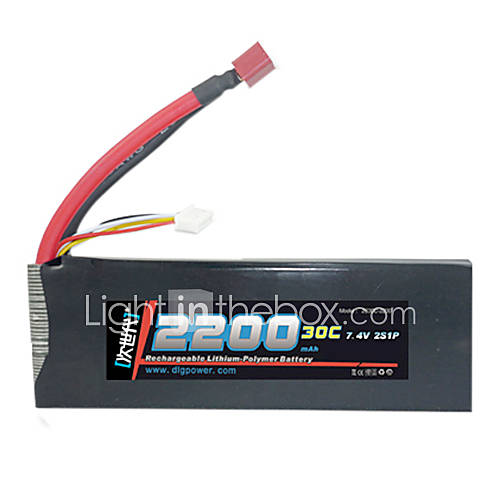 DLG 7.4V 2200mAh Li Po Battery(T Plug)