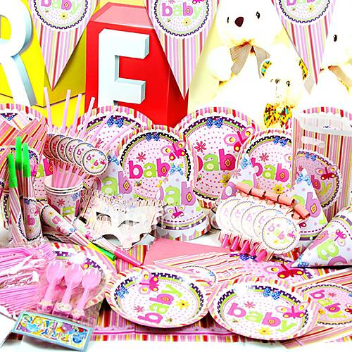 Happy Princess Party Supplies for Baby Shower   Set of 84 Pieces