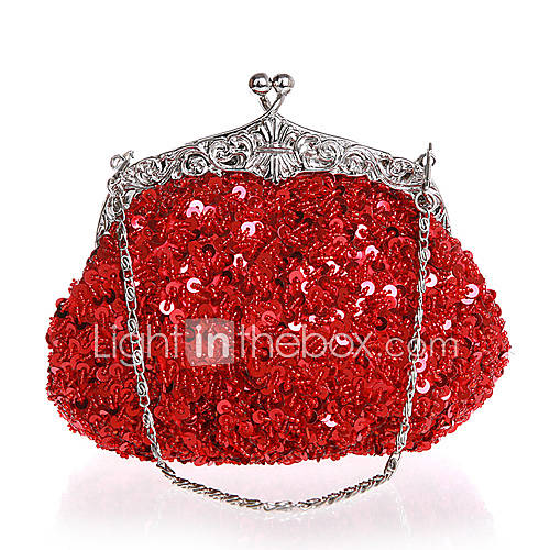 BPRX New WomenS Exquisite Shape Paillette Evening Bag (Red)