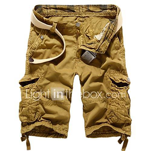 Mens Casual Fashion Wash Cotton Pants(Belt Not Included)