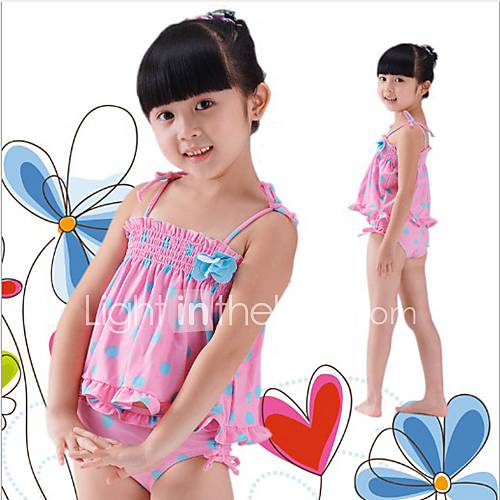 Girls Heart Shape 2 Pieces Swimwear