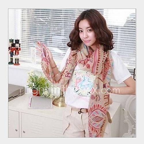 Female Auspicious Tiger Cotton Printing Super Long Large Shawl